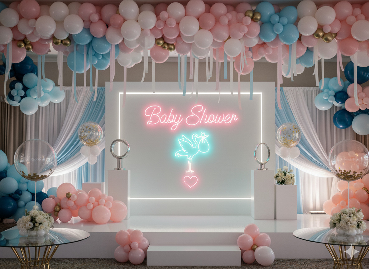 Custom photo zone with themed backdrop